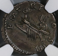 119 Hadrian NGC AU Roman Empire Denarius War Galley Ship Rowing 5/5 4/5 (19040601C)