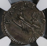 119 Hadrian NGC AU Roman Empire Denarius War Galley Ship Rowing 5/5 4/5 (19040601C)