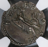 119 Hadrian NGC AU Roman Empire Denarius War Galley Ship Rowing 5/5 4/5 (19040601C)