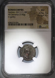 119 Hadrian NGC AU Roman Empire Denarius War Galley Ship Rowing 5/5 4/5 (19040601C)