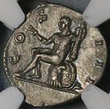 125 NGC Ch XF Hadrian Roman Empire Denarius Hercules Club Shield 5/5 5/5 (21091501C)