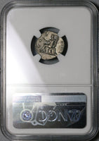 125 NGC Ch XF Hadrian Roman Empire Denarius Hercules Club Shield 5/5 5/5 (21091501C)