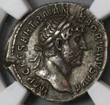 119 Hadrian NGC Ch XF Roman Empire Denarius Pax Pedigree (19092503C)