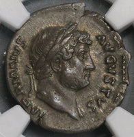 125 NGC Ch XF Hadrian Roman Empire Denarius Goddess Pudicitia 5/5 4/5 (18093004C)