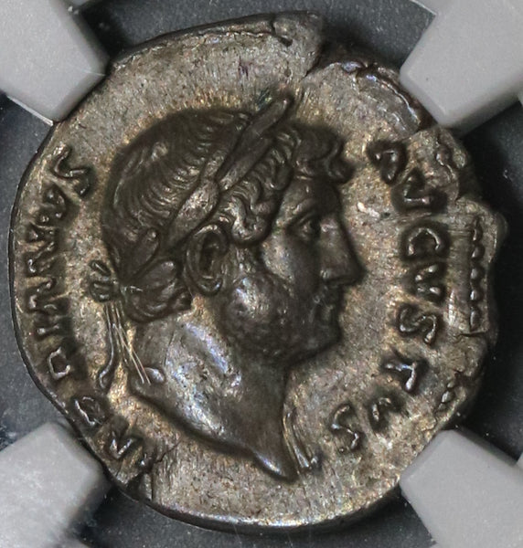 125 NGC Ch XF Hadrian Roman Empire Denarius Goddess Pudicitia 5/5 4/5 (18093004C)