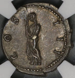 125 NGC Ch XF Hadrian Roman Empire Denarius Goddess Pudicitia 5/5 4/5 (18093004C)