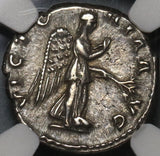 134 NGC XF Hadrian Roman Empire Denarius Victory Legion Military (20112201C)
