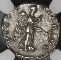 134 NGC XF Hadrian Roman Empire Denarius Victory Legion Military (20112201C)