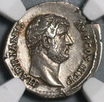 134 NGC XF Hadrian Roman Empire Denarius Victory Legion Military (20080404C)