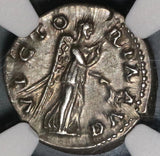 134 NGC XF Hadrian Roman Empire Denarius Victory Legion Military (20080404C)