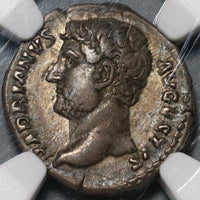 133 NGC Ch VF Hadrian Roman Empire Denarius War Galley Ship 5/5 Pedigree (20052303C)