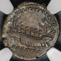 133 NGC Ch VF Hadrian Roman Empire Denarius War Galley Ship 5/5 Pedigree (20052303C)