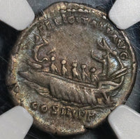 133 NGC Ch VF Hadrian Roman Empire Denarius War Galley Ship 5/5 Pedigree (20052303C)