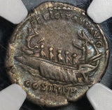 133 NGC Ch VF Hadrian Roman Empire Denarius War Galley Ship 5/5 Pedigree (20052303C)