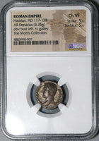 133 NGC Ch VF Hadrian Roman Empire Denarius War Galley Ship 5/5 Pedigree (20052303C)