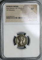 196 NGC XF Julia Domna Denarius Roman Empire Ceres Pedigree (21041301C)