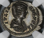 193 NGC Ch AU Star Julia Domna Denarius Roman Empire Laodicea Concordia Unpublished Variety (22031401C)