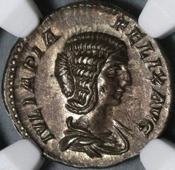 211 NGC Ch AU Julia Domna Denarius Roman Empire Diana Pedigree (21012201C)