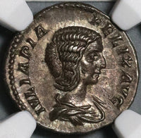 211 NGC Ch AU Julia Domna Denarius Roman Empire Diana Pedigree (21012201C)