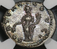 193 NGC AU Julia Domna Denarius Roman Empire Emesa Fortuna Pedigree (21020605C)