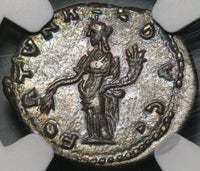 193 NGC AU Julia Domna Denarius Roman Empire Emesa Fortuna Pedigree (21020605C)