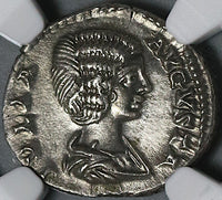 202 NGC AU Julia Domna Denarius Roman Empire Isis Horus Pedigree (21042602C)