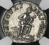 202 NGC AU Julia Domna Denarius Roman Empire Isis Horus Pedigree (21042602C)