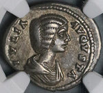 196 NGC ChVF Julia Domna Denarius Roman Empire Happy Venus Felix Laodicea (22030701C)