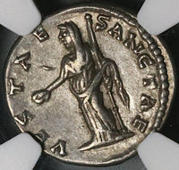 196 NGC XF Julia Domna Denarius Roman Empire Vesta Laodicea Pedigree (22030702C)