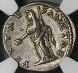 196 NGC XF Julia Domna Denarius Roman Empire Vesta Laodicea Pedigree (22030702C)