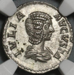 196 NGC Ch AU Julia Domna Denarius Roman Empire Pudicitia Facing (21060602C)