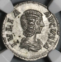 196 NGC Ch AU Julia Domna Denarius Roman Empire Pudicitia Facing (21060602C)