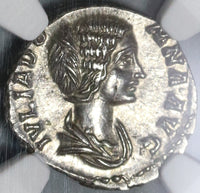 193 NGC Ch AU Julia Domna Denarius Roman Empire Venus Apple (21020702C)