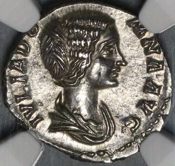 193 NGC Ch AU Julia Domna Denarius Roman Empire Venus Apple (21020702C)