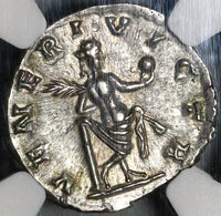 193 NGC Ch AU Julia Domna Denarius Roman Empire Venus Apple (21020702C)