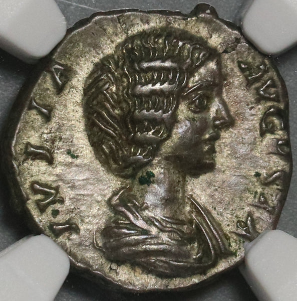 196 NGC XF Julia Domna Denarius Roman Empire Happy Venus Felix (21041303C)