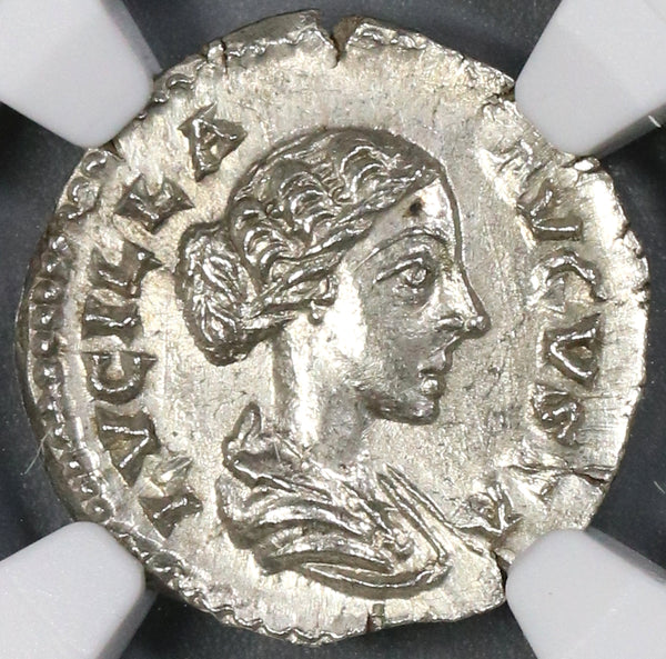 161 NGC MS Lucilla Roman Empire Denarius Venus Victrix Mint State (18092502C)