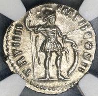 163 Lucius Verus NGC MS Roman Empire Denarius Mars Mint State Ancient Coin (19060903C)