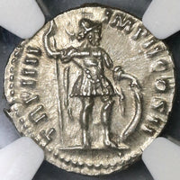 163 Lucius Verus NGC MS Roman Empire Denarius Mars Mint State Ancient Coin (19060903C)