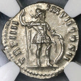 163 Lucius Verus NGC MS Roman Empire Denarius Mars Mint State Ancient Coin (19060903C)