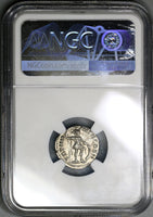 163 Lucius Verus NGC MS Roman Empire Denarius Mars Mint State Ancient Coin (19060903C)