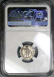 163 Lucius Verus NGC MS Roman Empire Denarius Mars Mint State Ancient Coin (19060903C)