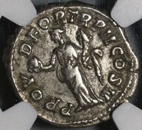 161 NGC Ch VF Lucius Verus Roman Empire Denarius Providentia (20050104C)