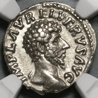 161 NGC XF Lucius Verus Roman Empire Denarius Providentia Rare Portrait (19102602C)