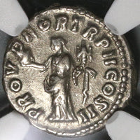 161 NGC XF Lucius Verus Roman Empire Denarius Providentia Rare Portrait (19102602C)