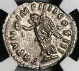 167 NGC Ch AU Lucius Verus Roman Empire Denarius Victory Marcus (20092604C)