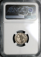 167 NGC Ch AU Lucius Verus Roman Empire Denarius Victory Marcus (20092604C)