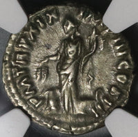 165 NGC XF Marcus Aurelius Denarius Roman Empire Annoa Ship Modius (20080602C)