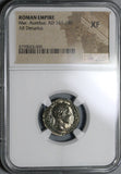 165 NGC XF Marcus Aurelius Denarius Roman Empire Annoa Ship Modius (20080602C)