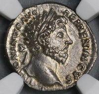 164 NGC MS Marcus Aurelius Denarius Armenia Conquest Roman Empire Commemorative Coin (18122201C)